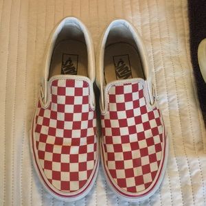 Red Checkered Slip on Vans